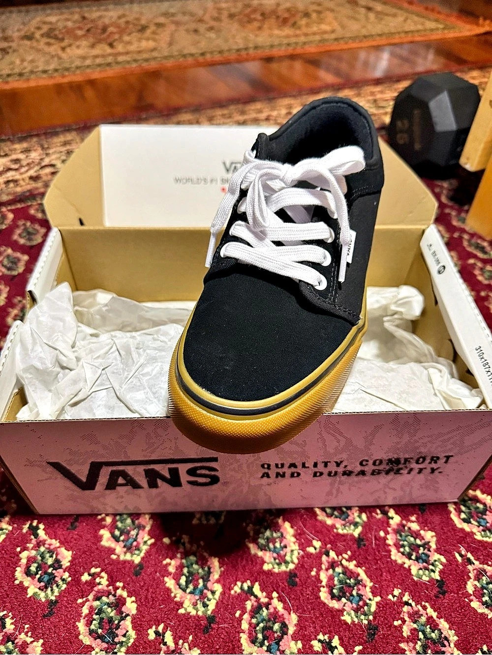 Vans Skate Chukka Low Black with gum sole